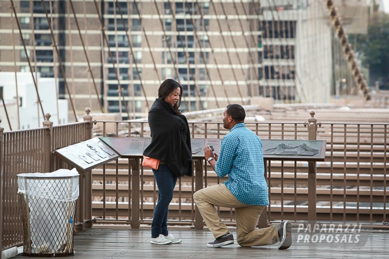 Photo Paparazzi Proposal Photography – Andre & Mikaela’s Brooklyn Bridge Engagement