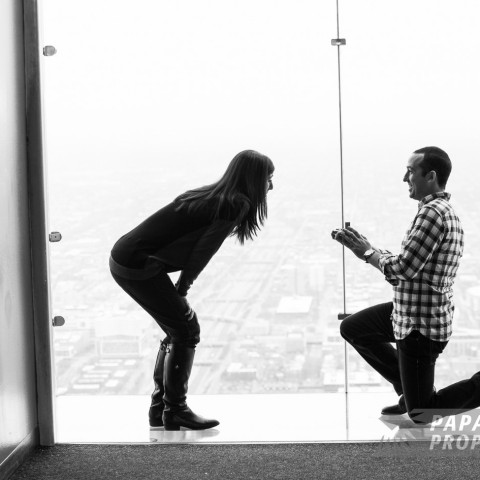 Ben and Jess's Sears Tower Sky Deck Proposal