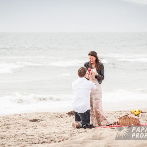 Andrew and Chelsea’s Romantic Dusk Beach Proposal