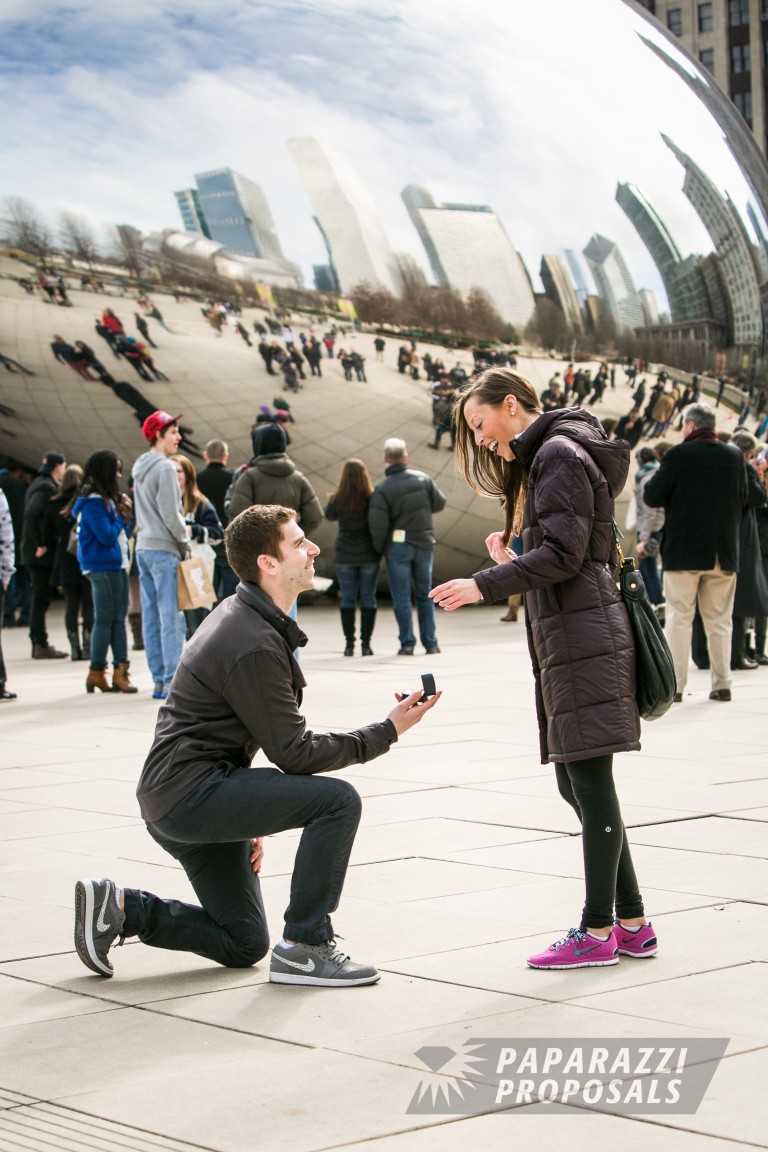 Photo Dan and Molly’s Millenium Park proposal, Chicago