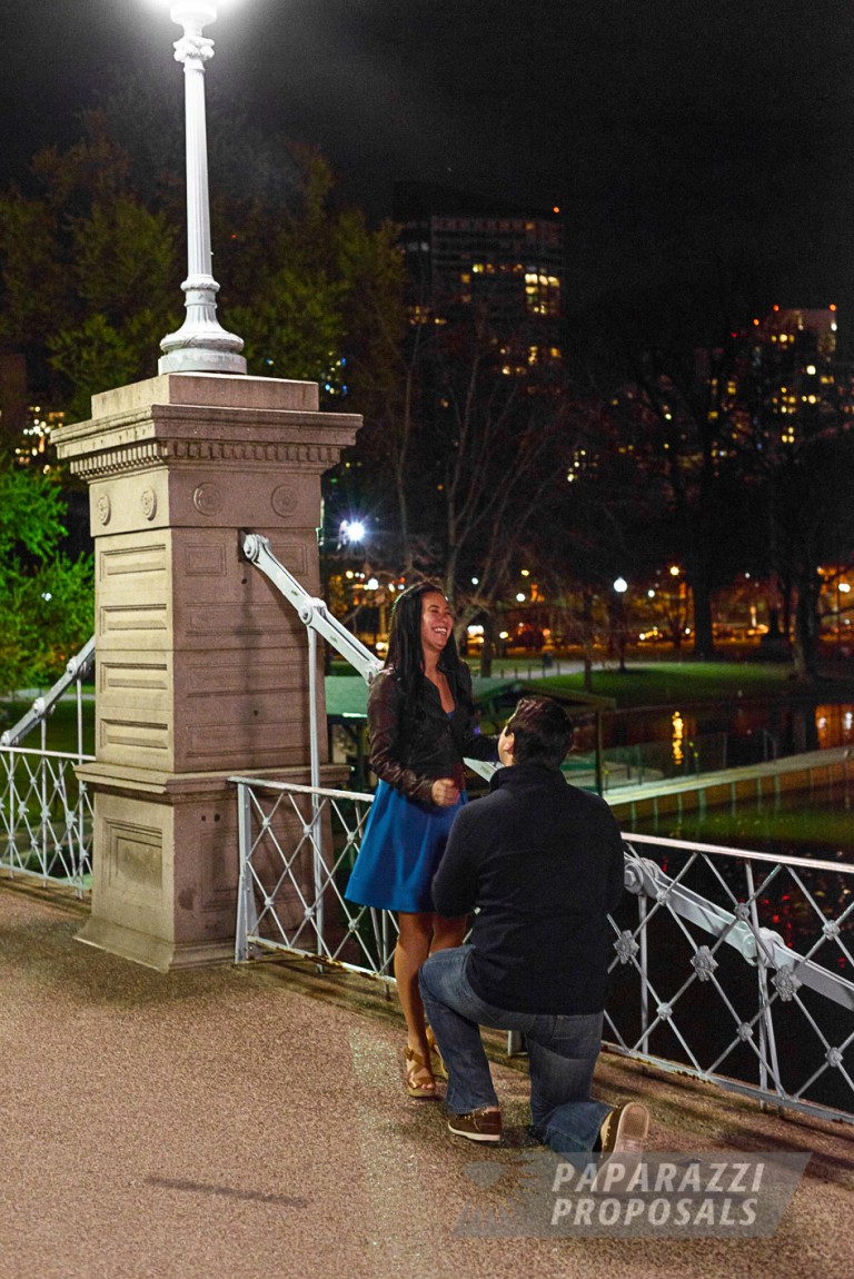 Photo Jason and Christine’s romantic evening garden proposal, Boston