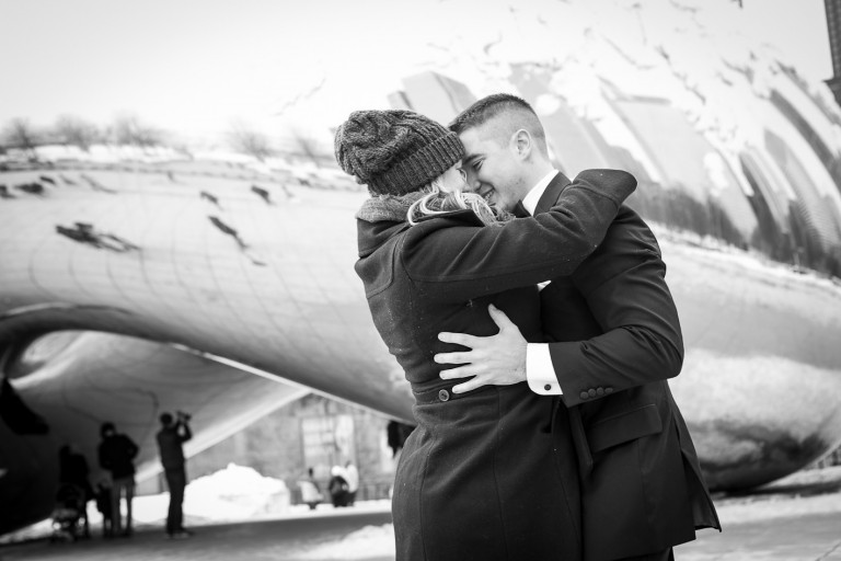 Photo John and Amber’s Romantic Chicago Proposal featuring Mens Wearhouse