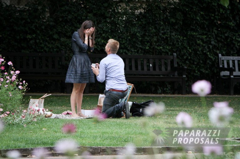 Photo Luke and Stephanie’s St Luke Garden Paparazzi Proposals, London.