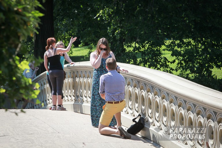 Photo Nick and Elizabeths bow bridge paparazzi proposal in central park, New York
