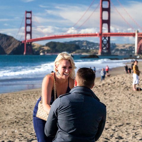 San Francisco Proposal Photography| David's Bakers Beach Proposal