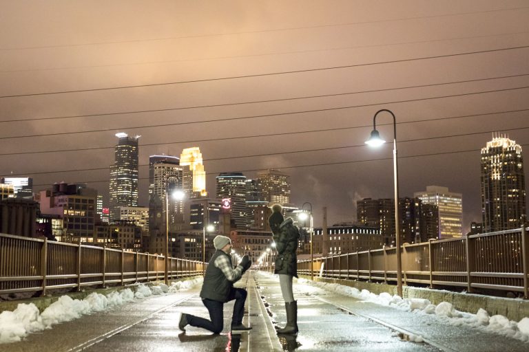 Photo Perfect Proposal in Minneapolis: Stone Arch Bridge