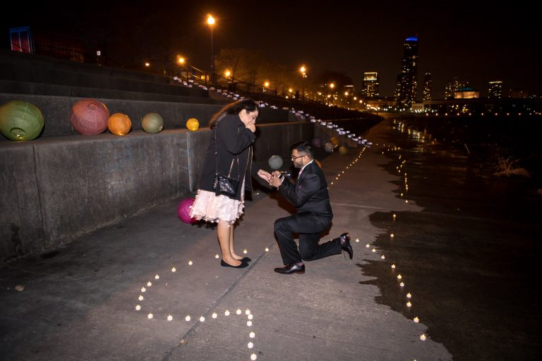 Photo Adler Planetarium Engagement: Parin and Kesha