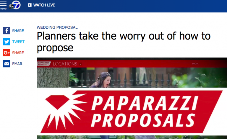 Photo America’s Best Proposal Photography Company Paparazzi Proposals featured on ABC7 News