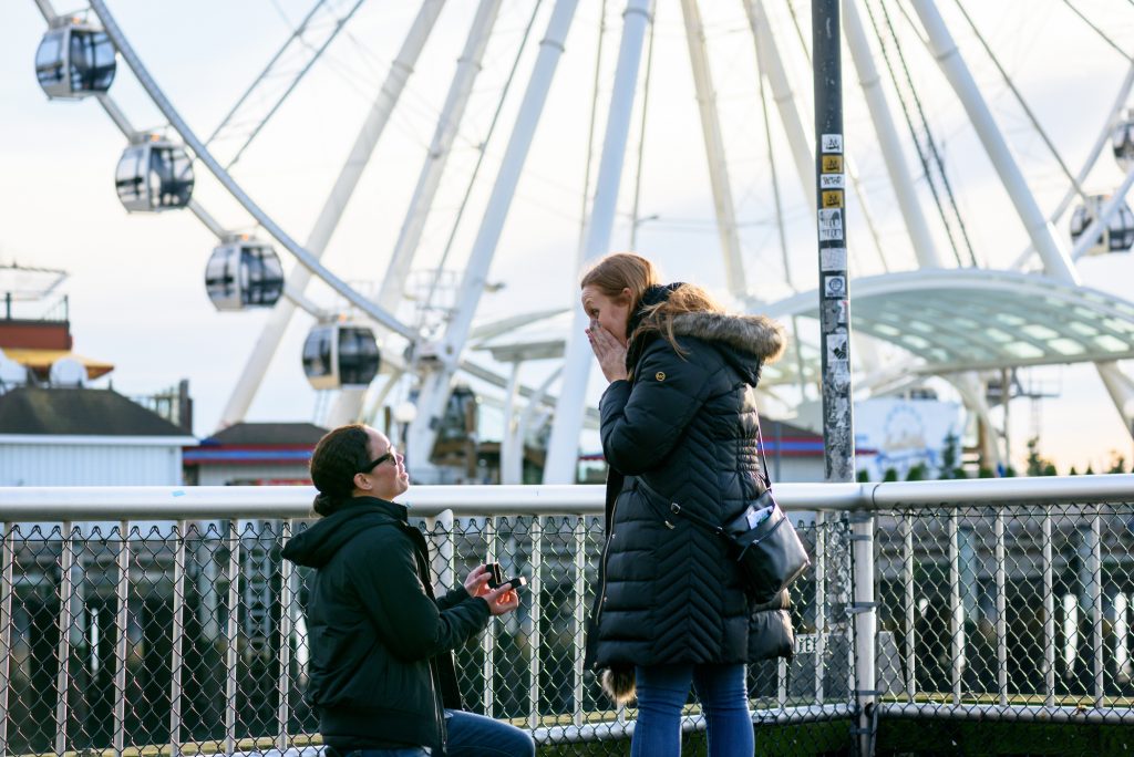 Photo Seattle Engagement Proposals: Kristen’s Seattle Big Wheel Proposal