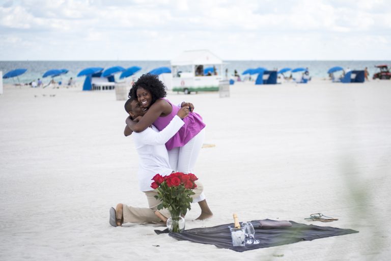Photo How to Propose in Miami with a Surprise Romantic Champagne and Roses Setup