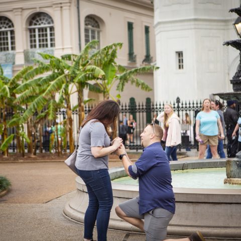 New Orleans Jackson Square Engagement Proposal: Wayne and Tabitha