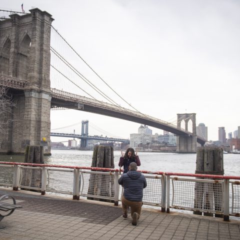 Brooklyn Bridge Proposal Photography: Justin and Jailene