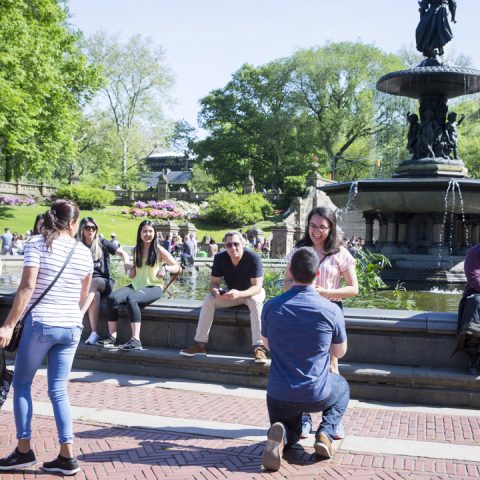 Bethesda Fountain Engagement Proposal: Louis and Delilah