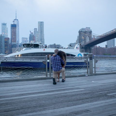 New York Proposal Photography: John's Brooklyn Bridge Proposal