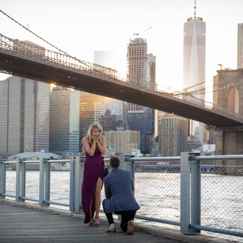 Sam's Beautiful Sunset Brooklyn Bridge Proposal