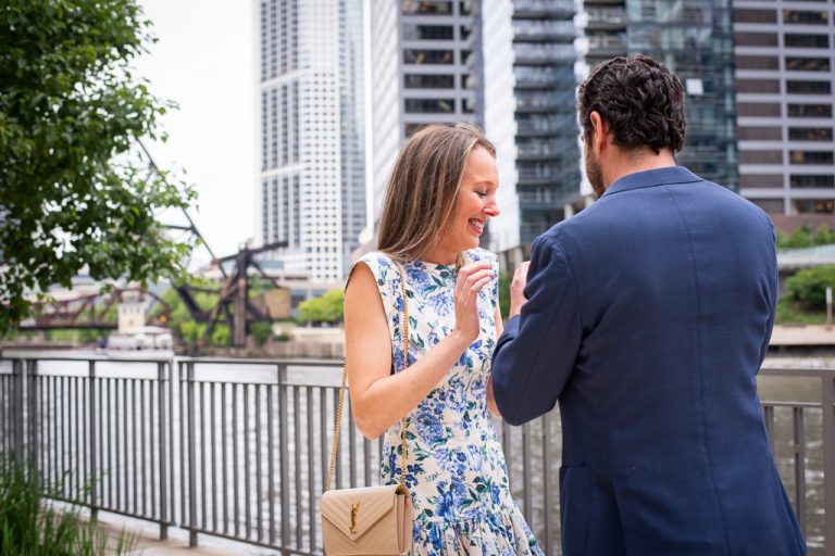 Photo Chicago Riverwalk Engagement Proposals: Seth and Jessica