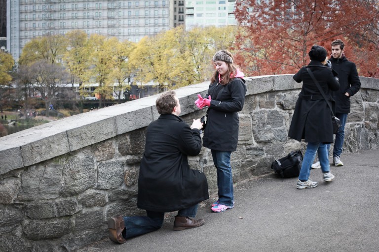 Photo Joe and Julie’s Gapstow Bridge Paparazzi Proposal, New York.