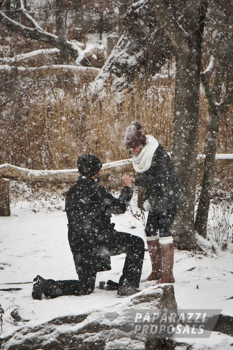 Photo Peter and Catherine’s gorgeous snowy Central Park proposal