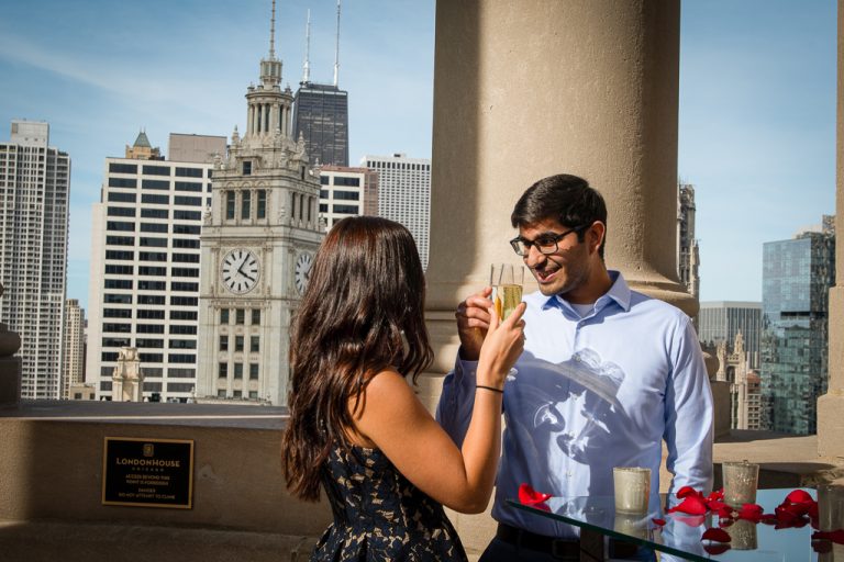 Photo Sachins amazing Copula Rooftop Chicago Proposal