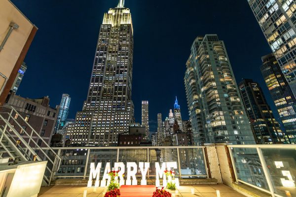 Empire state buildnig view rooftop NYC
